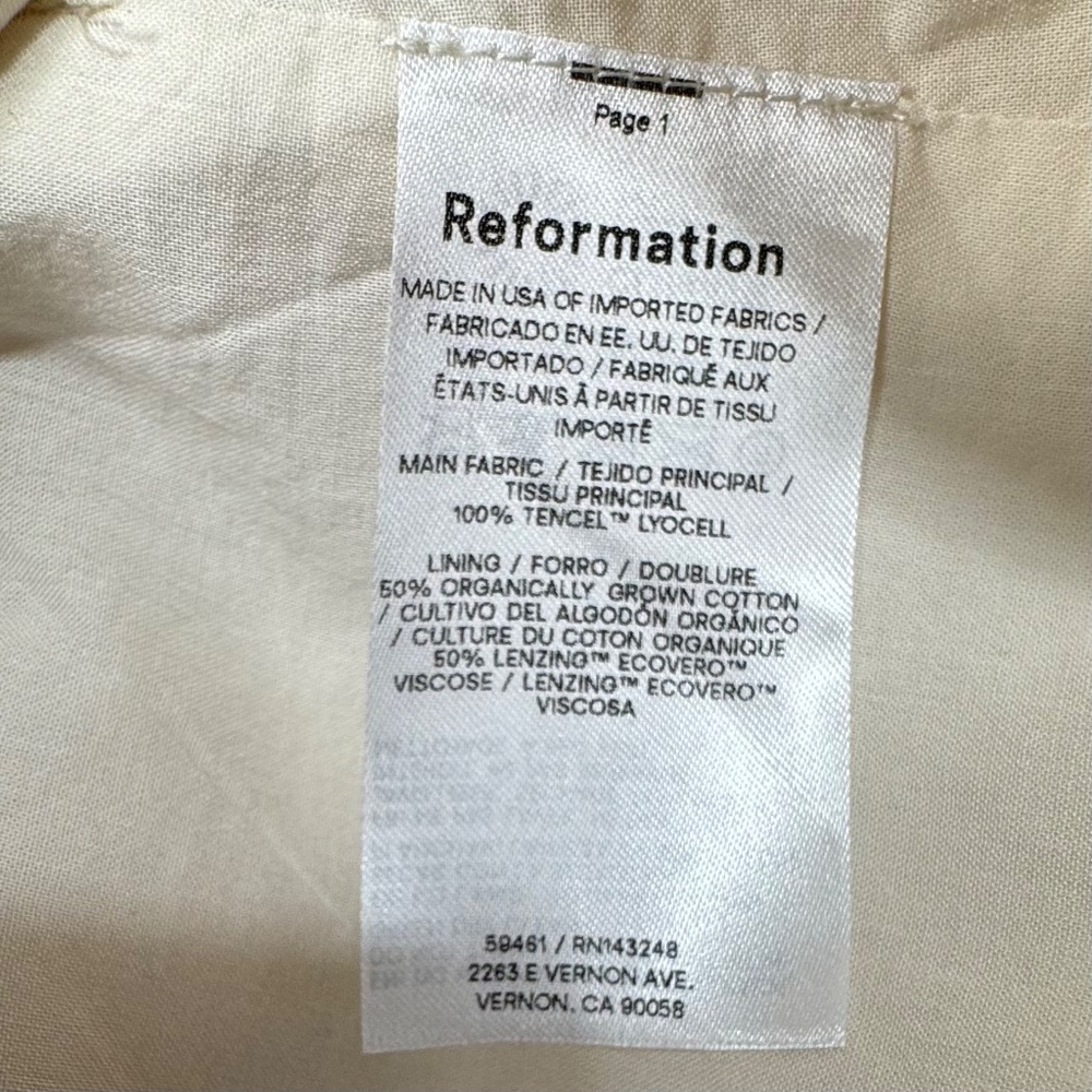 Reformation Casey Vest - Tailored Longline Waistcoat/ Sleeveless Top Cream - Picture 13 of 13
